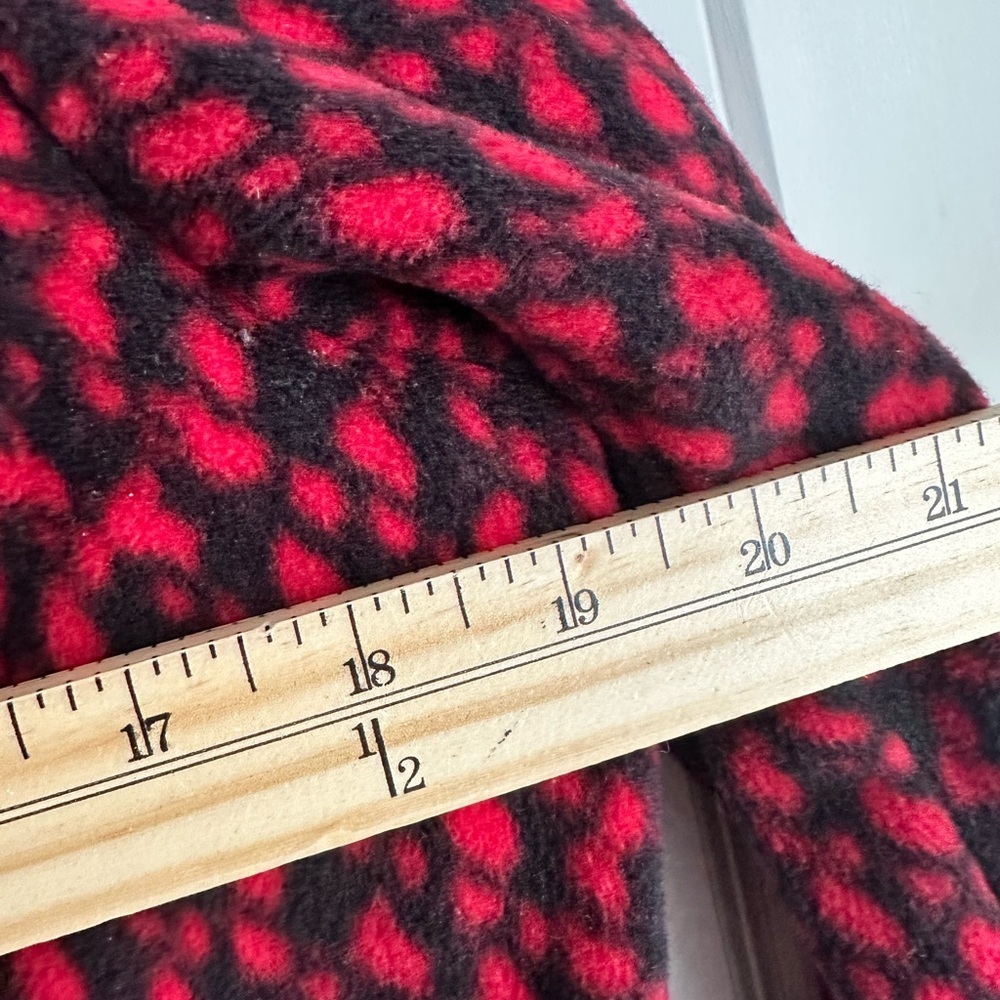 BOB MACKIE Wearable Art Red Black Faux Leather Trim Full Zip Jacket Sz M - Picture 6 of 6
